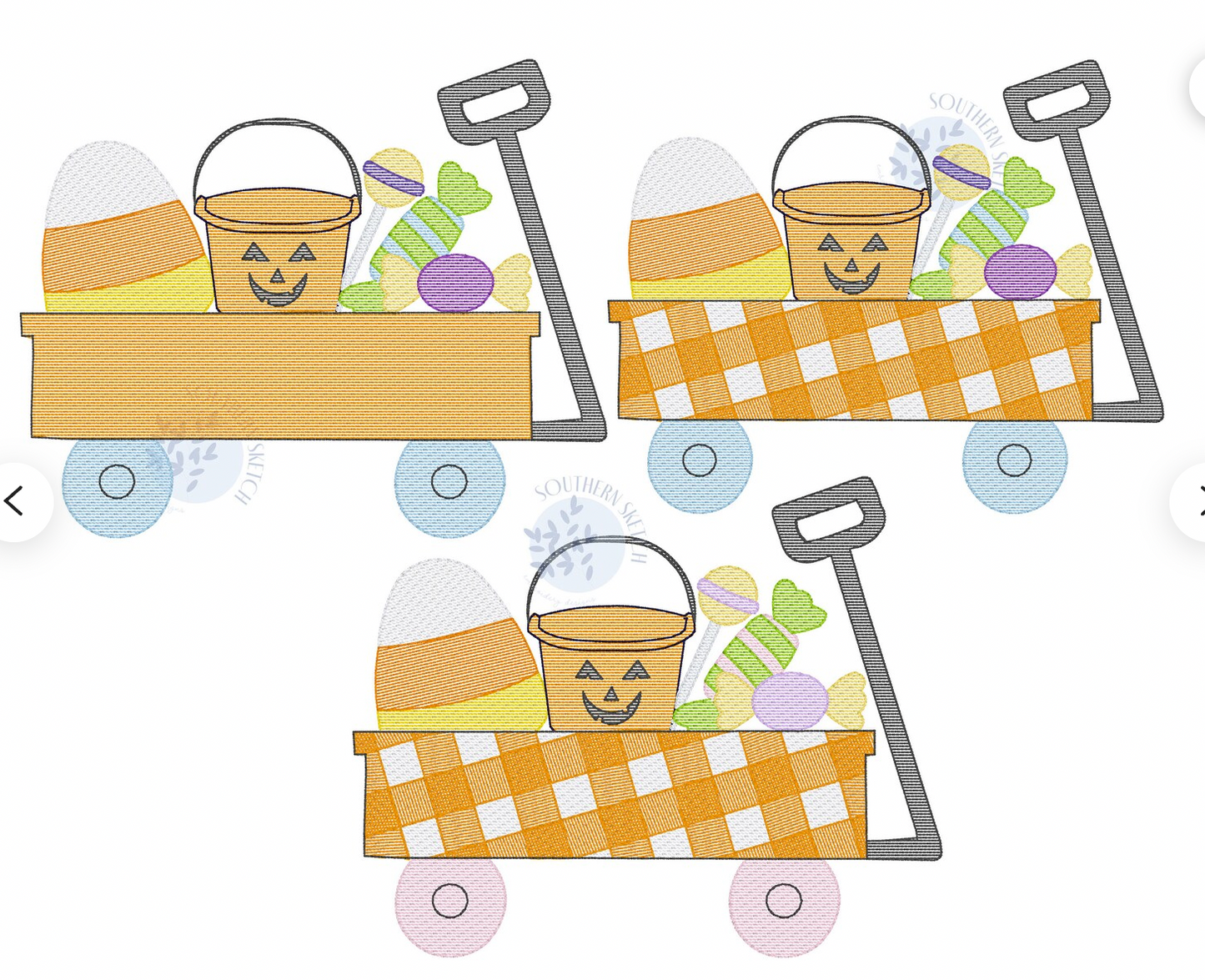 Halloween Wagon Sketch Design