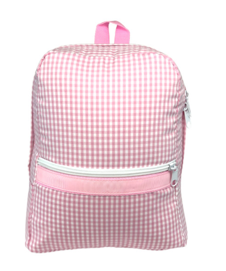 Gingham Medium Size Backpack with Rainbow Personalization