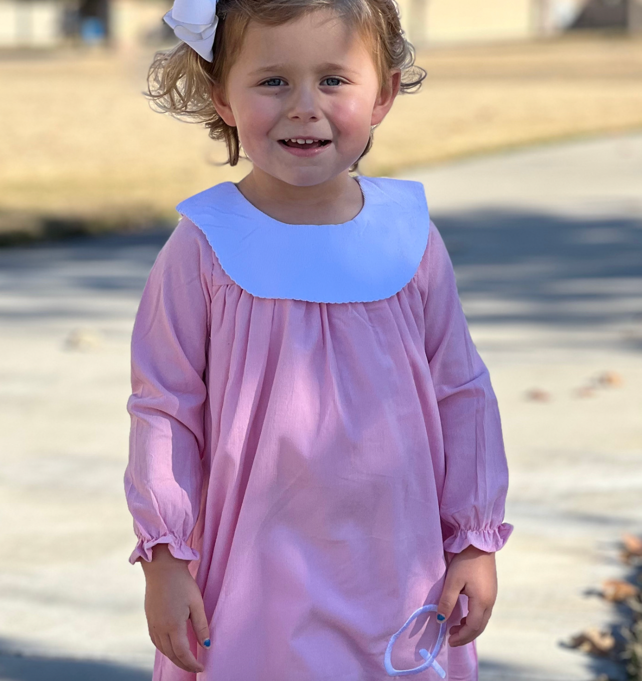 Girl's Corded Bishop Dress or Bubble