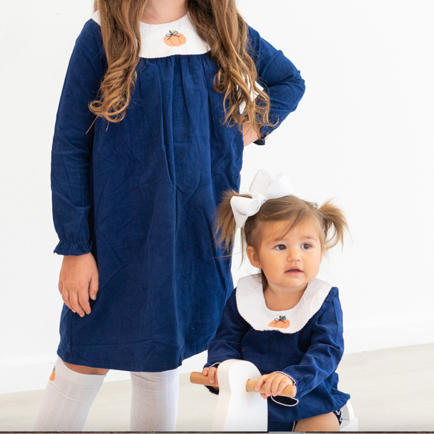 Girl's Corded Bishop Dress or Bubble