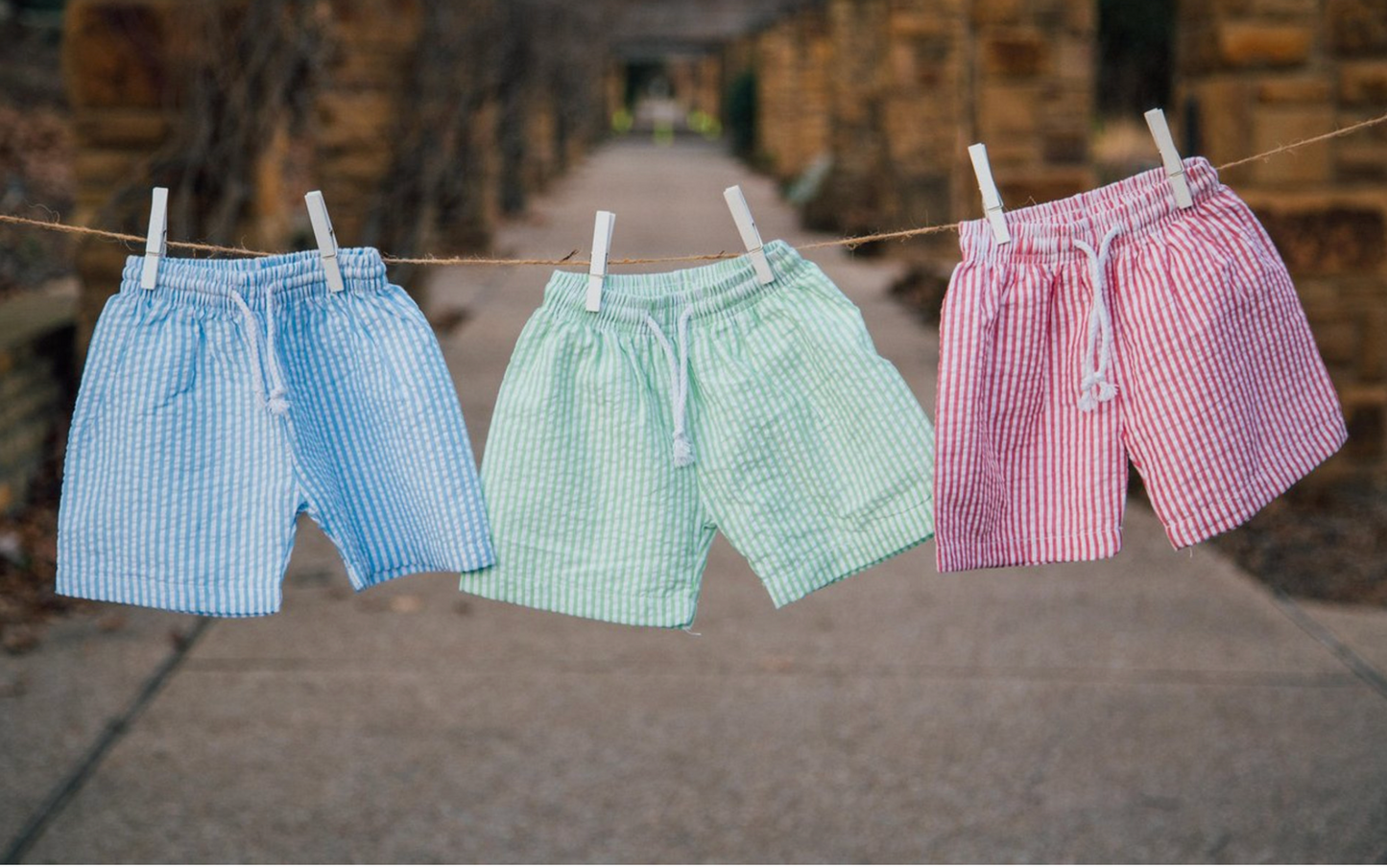 Boys Seersucker Swimsuit With/Without Monogram/Mini Design