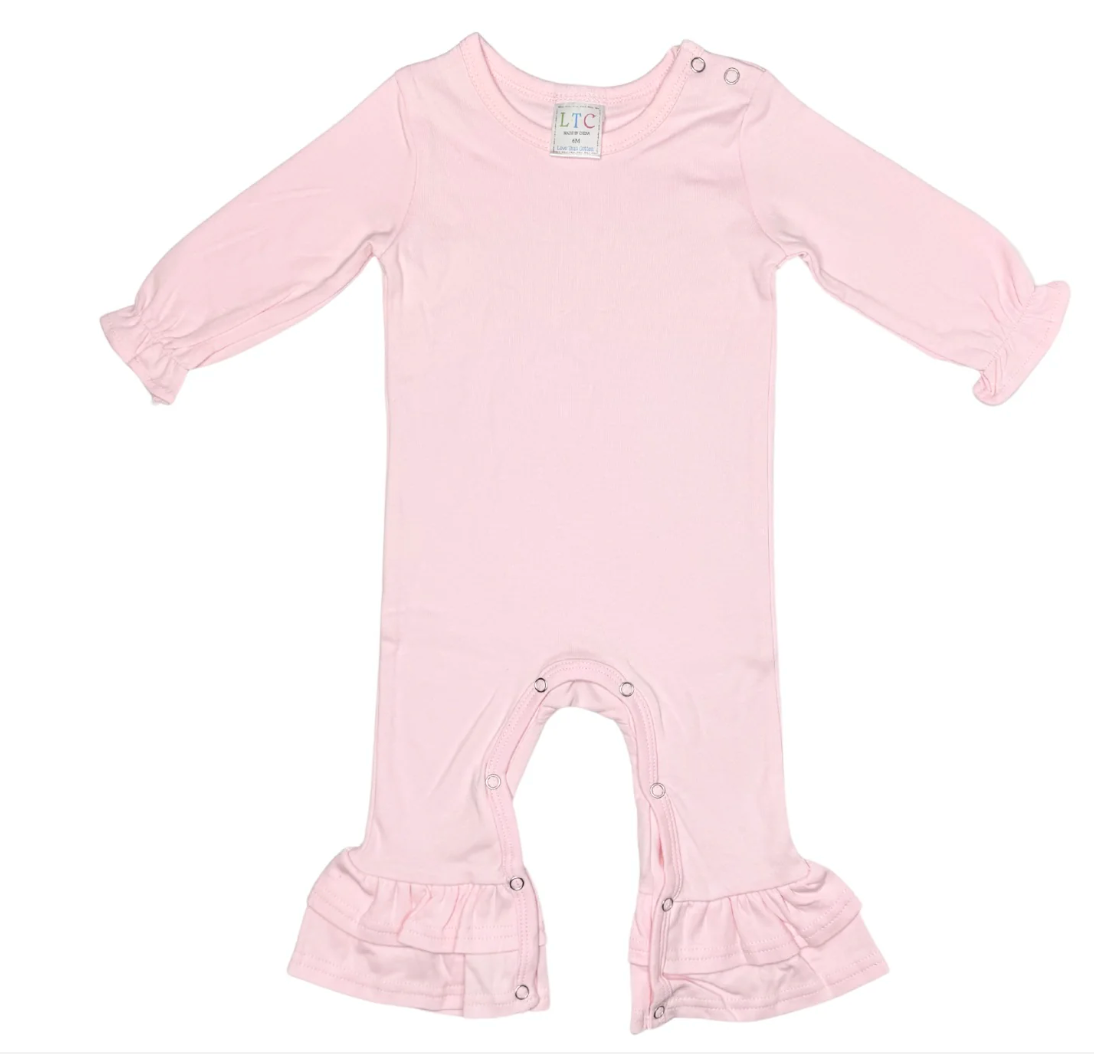Girl's Double Ruffle LS Romper