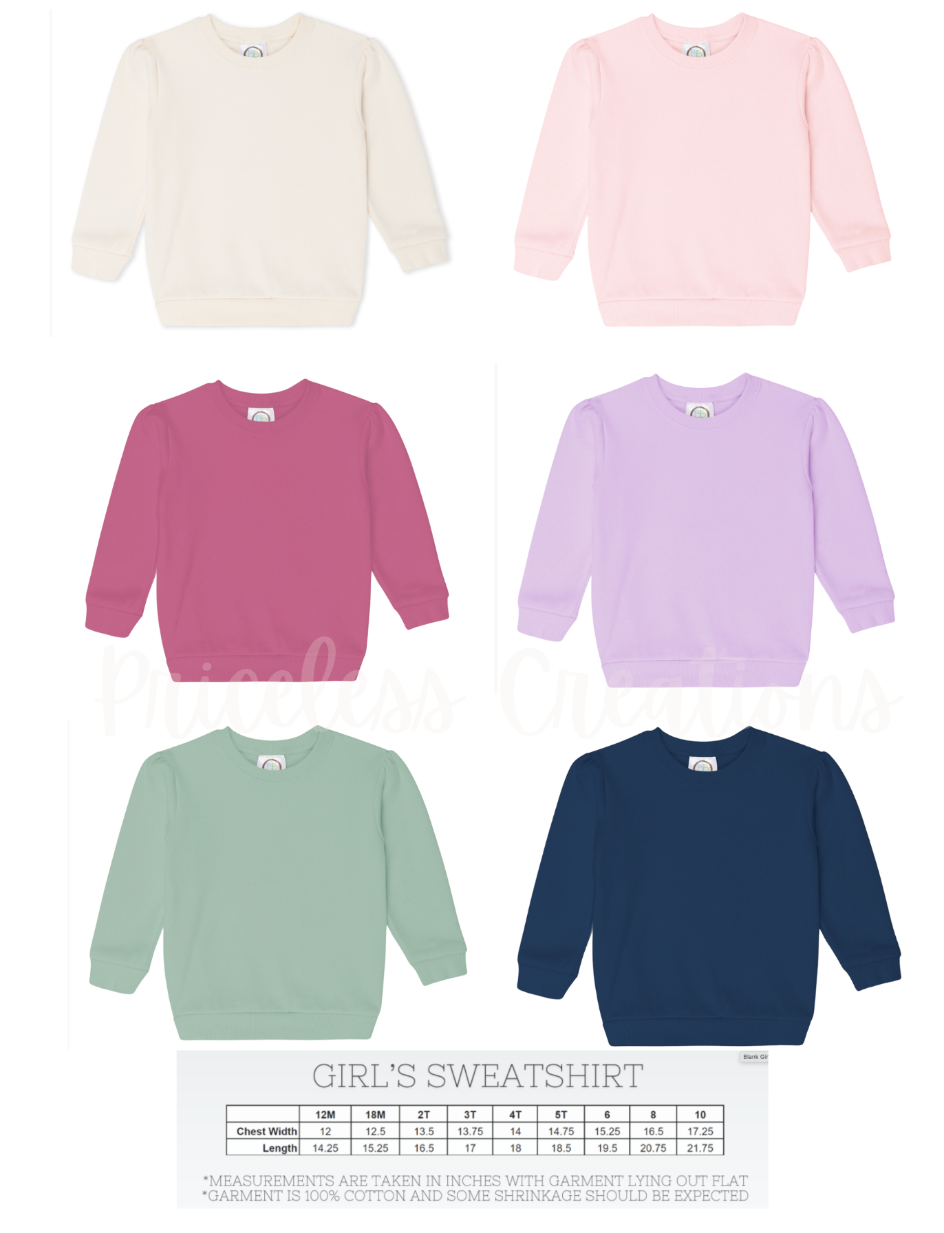 Girl's Puff Sleeve Sweatshirt with Custom Name