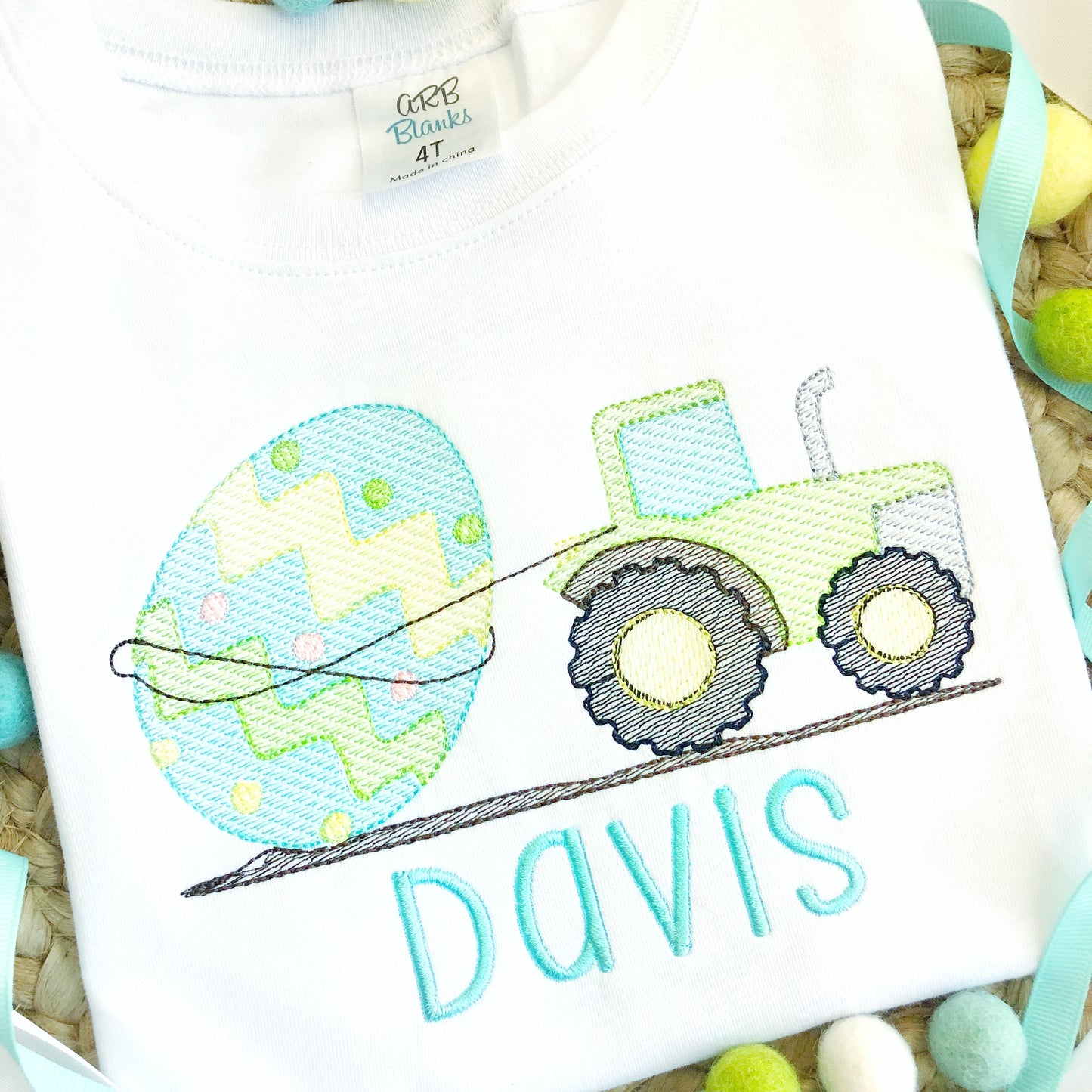 Easter Tractor & Egg Design