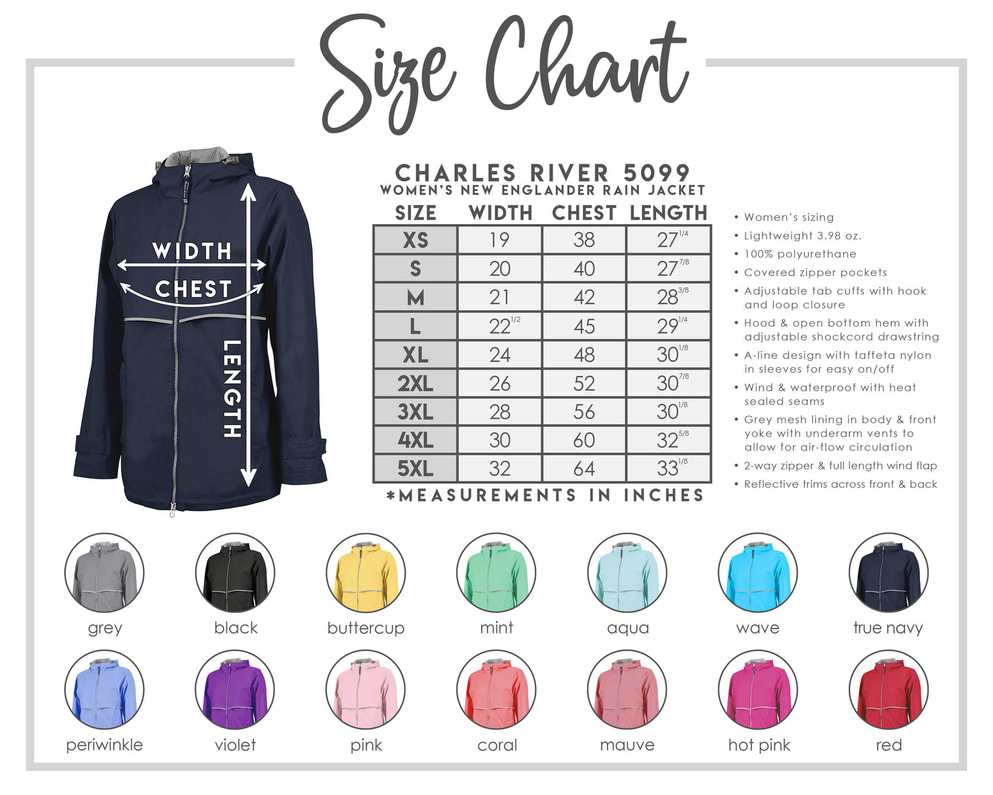 Monogrammed Lined Rain Jacket