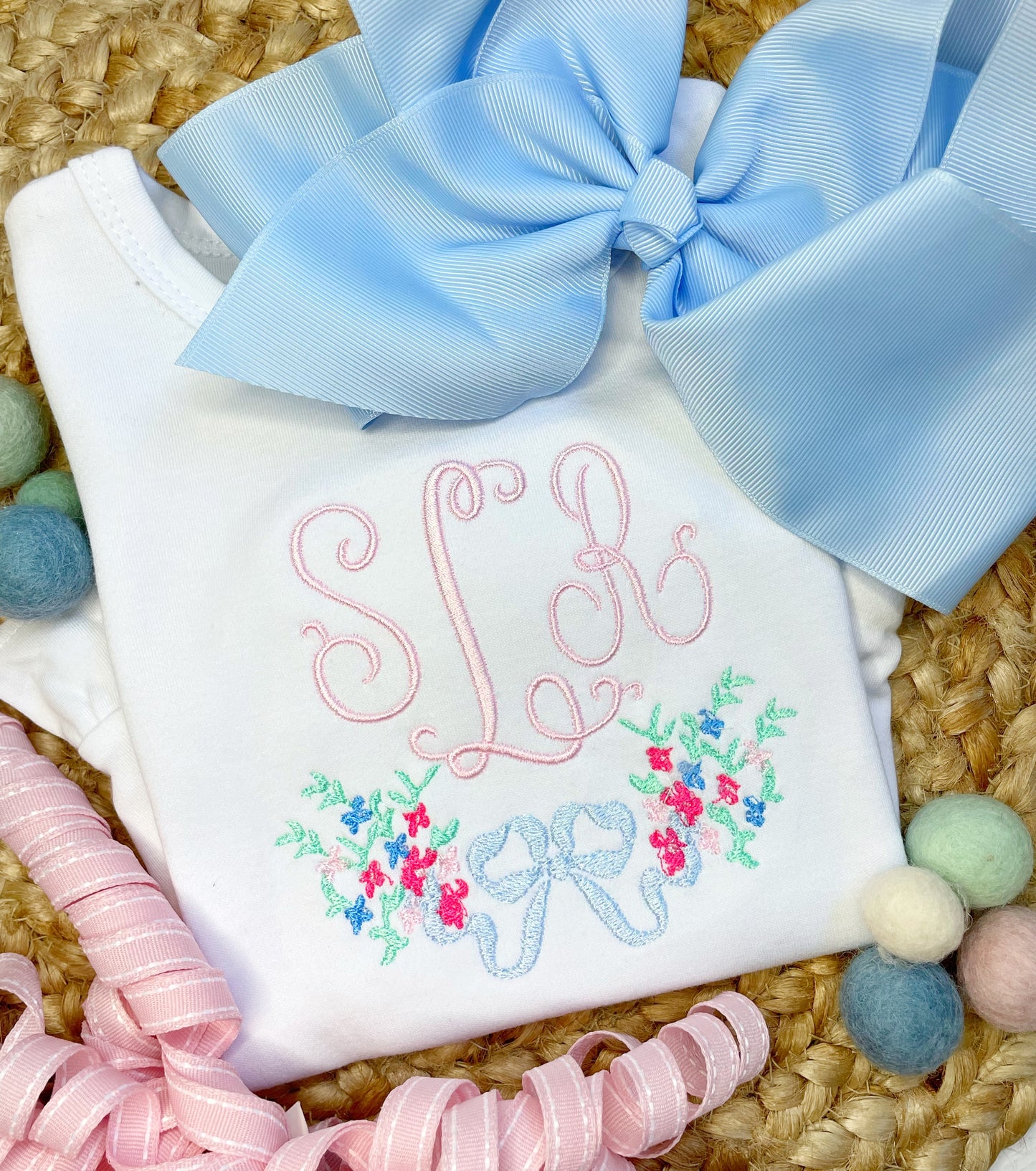 Girl's Floral Monogram Frame
