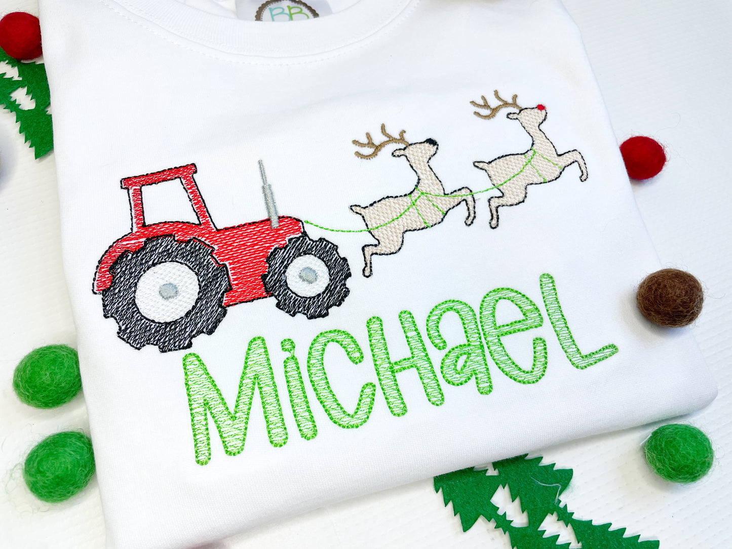 Tractor & Reindeer Sketch Design