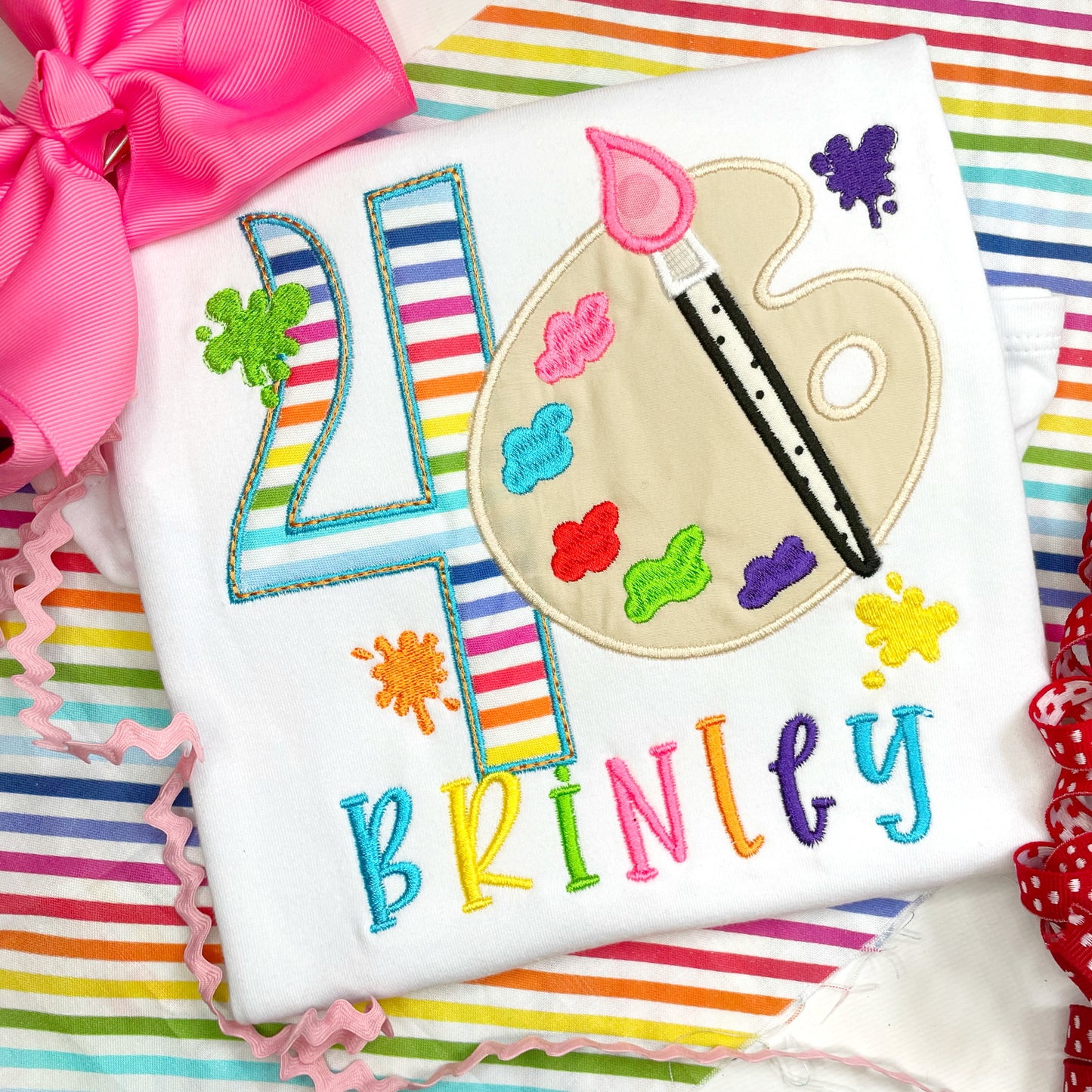 Short Sleeve Paint Pallet Birthday Shirt