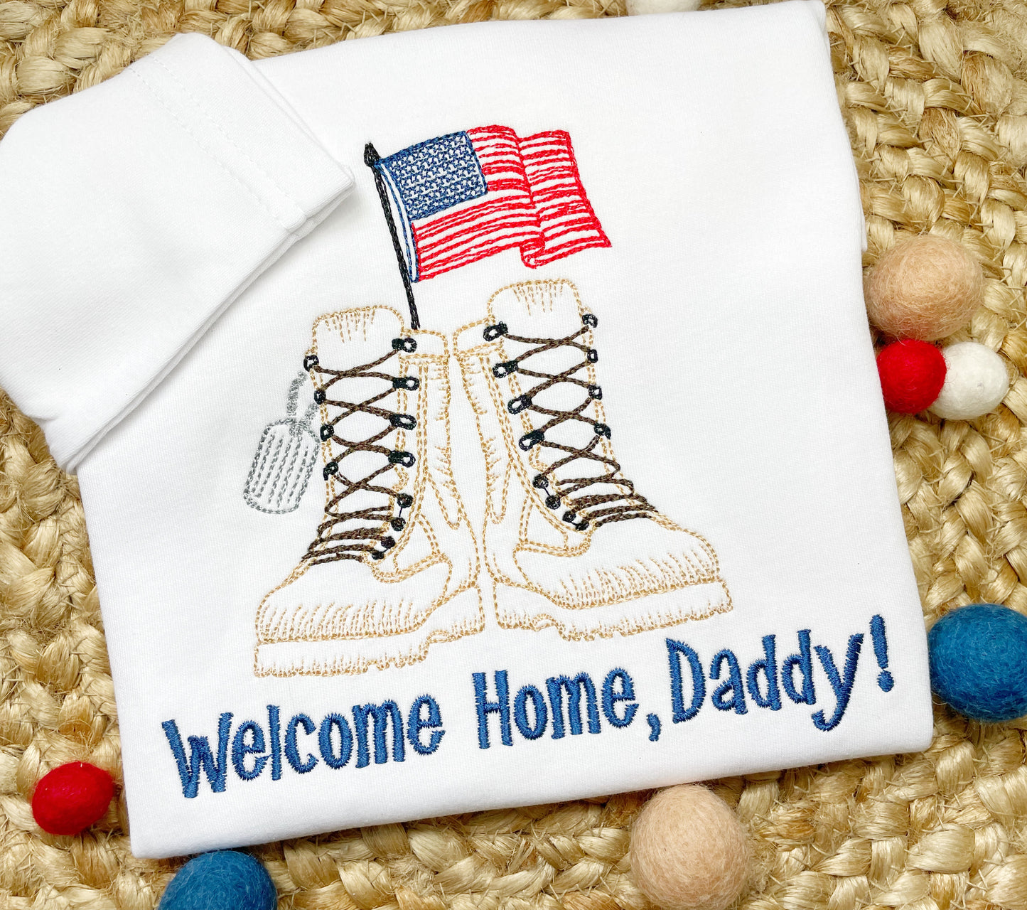Military Boots & Flag