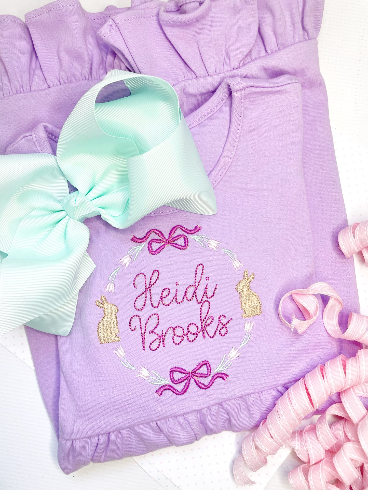 Bunny & Bow Monogram Frame