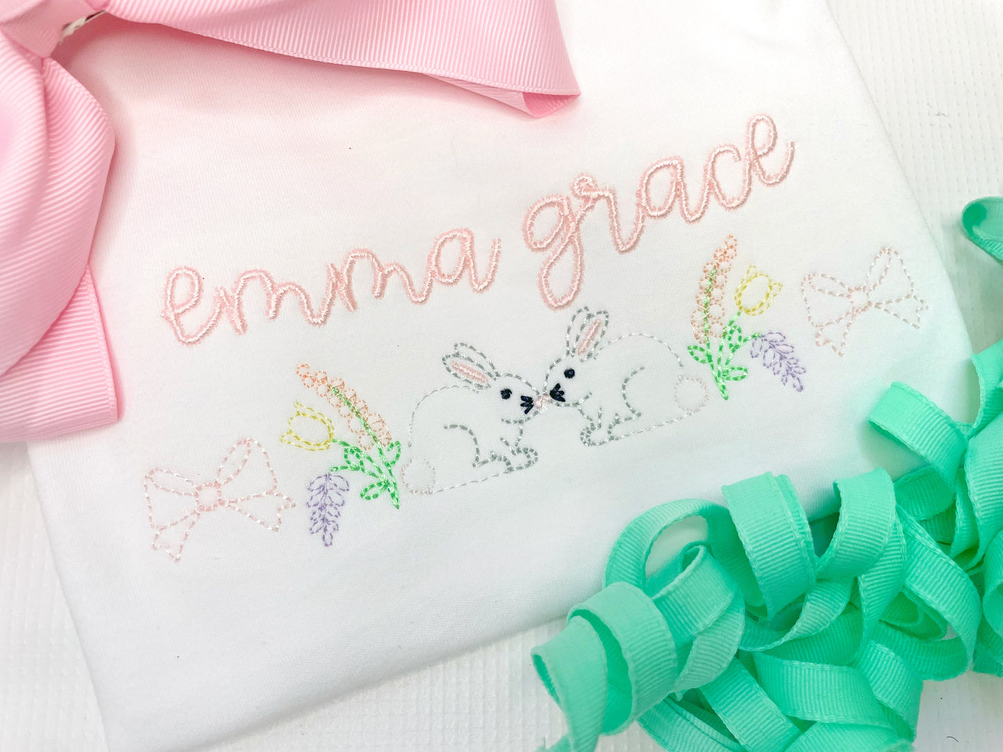 Vintage Easter Outline Custom Ruffle Shirt/Dress