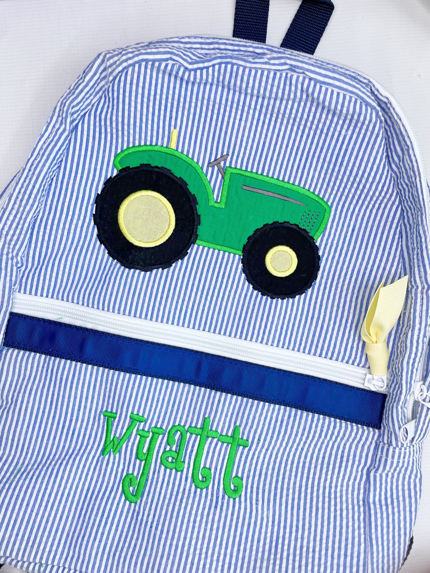 Mint Brand Tractor Seersucker/Gingham Backpack