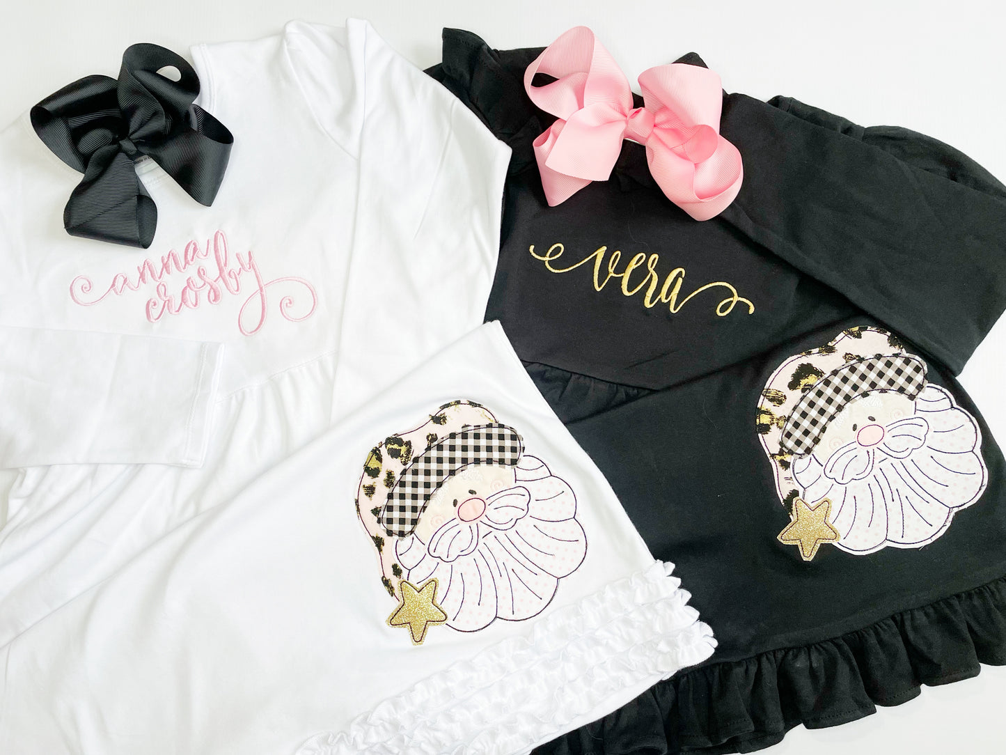 Pink & Black Leopard Santa Design