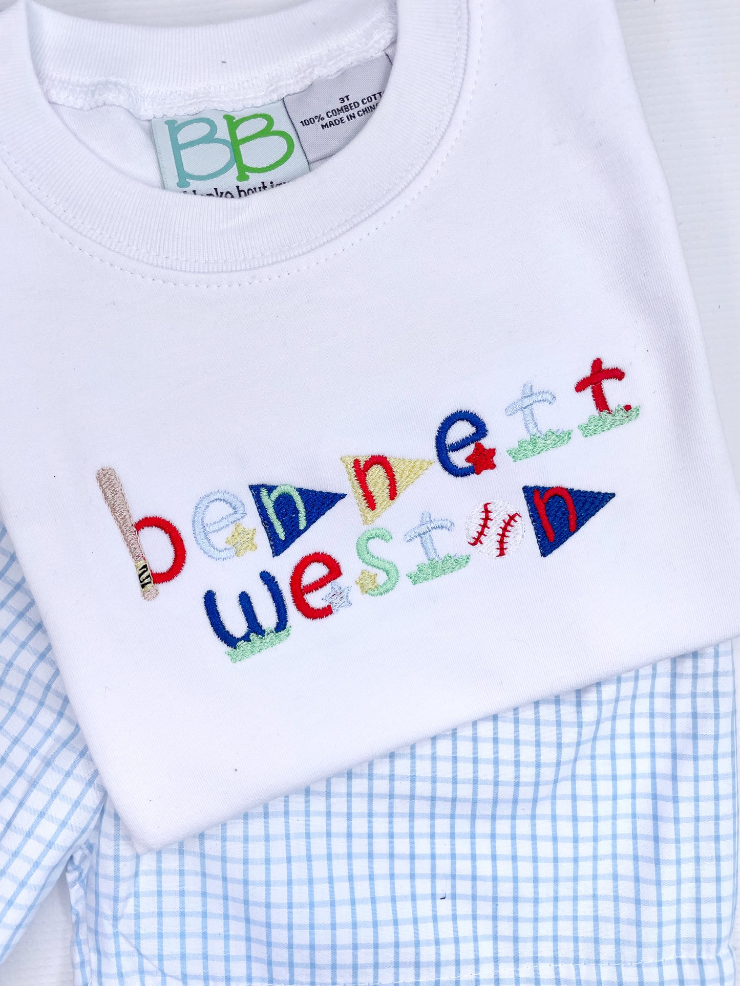 Personalized Baseball Letters T-shirt Design