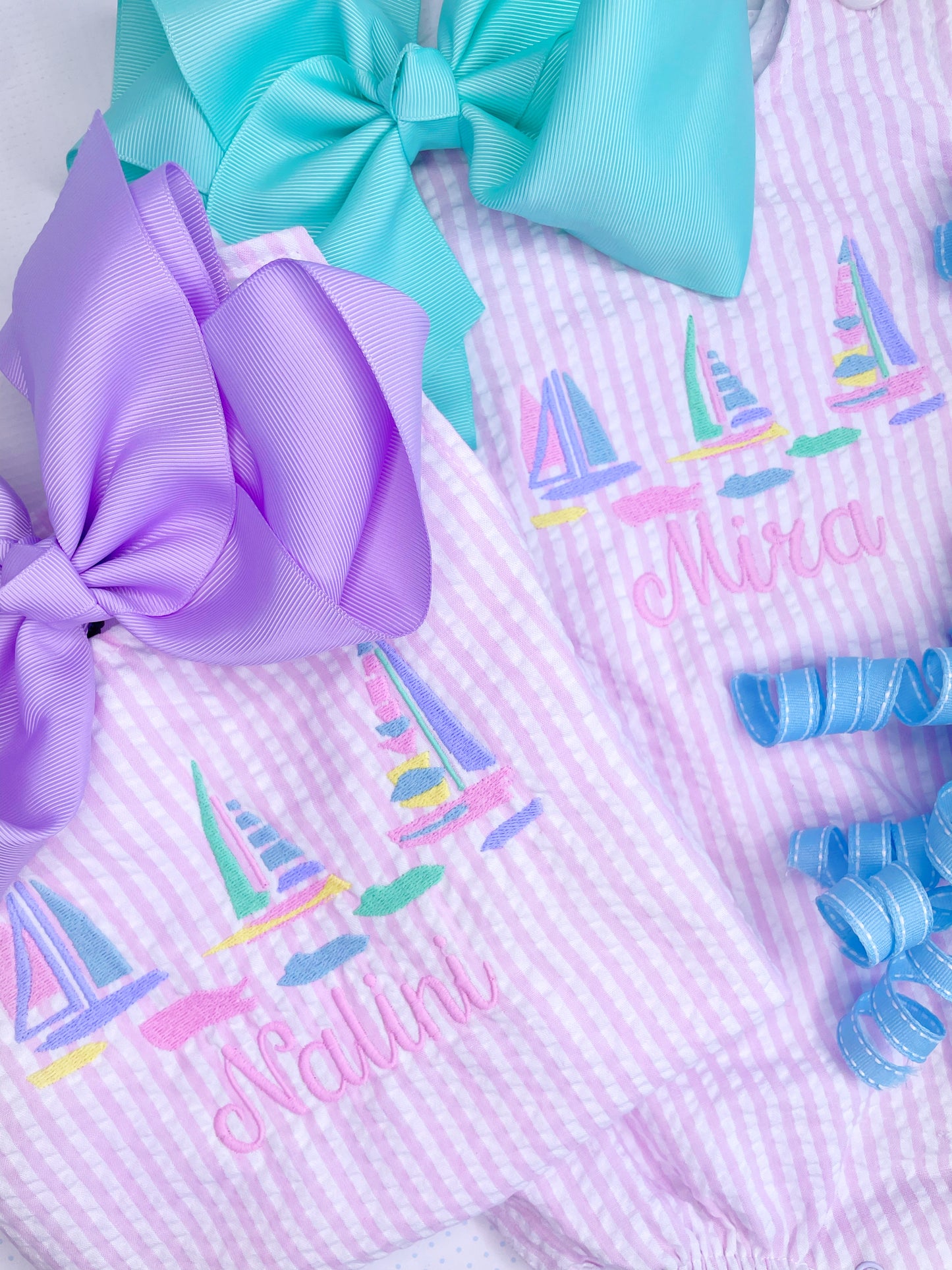 Preppy Pastel Sailboats Design