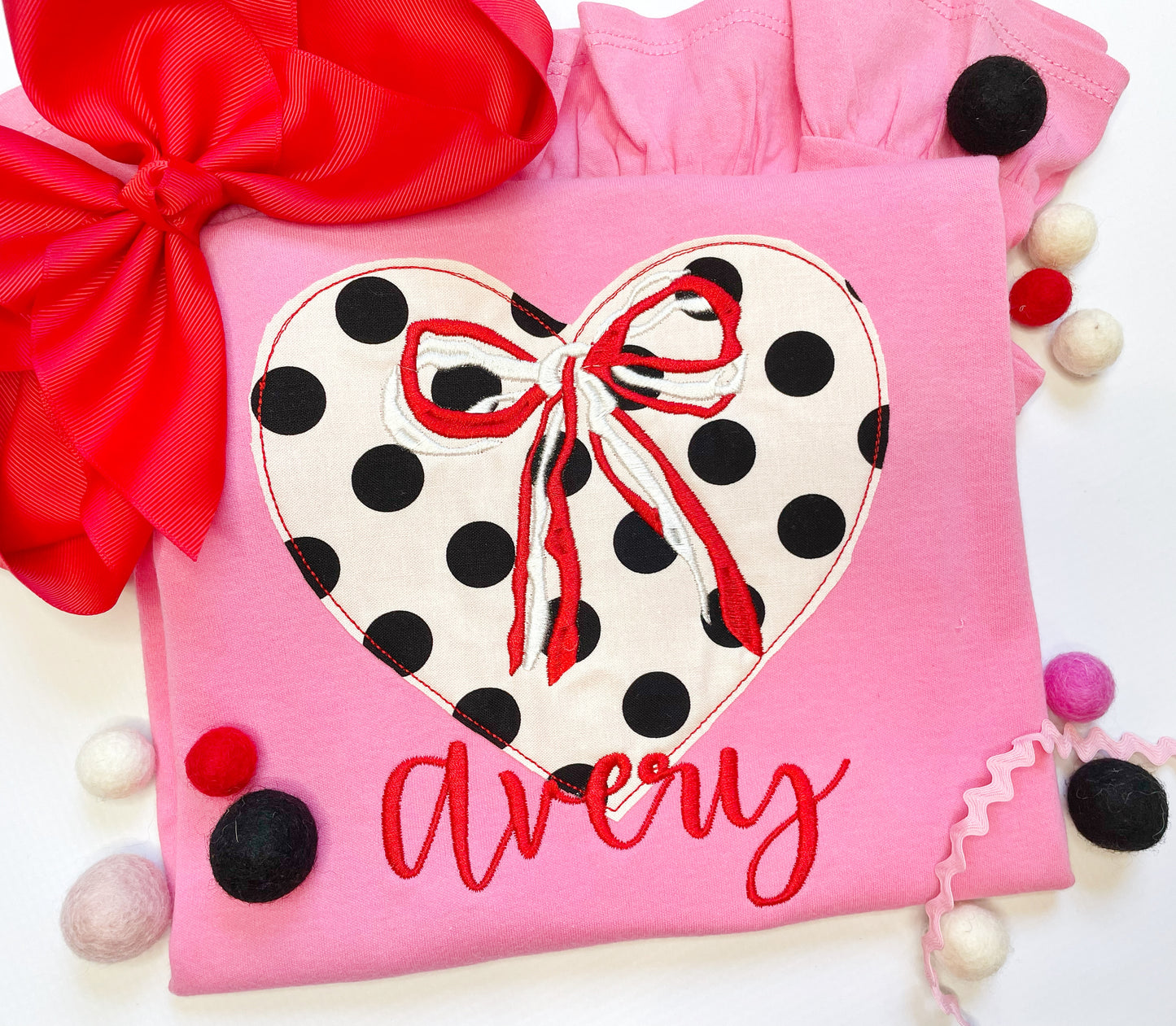 Valentine Polka Dot Big Bow