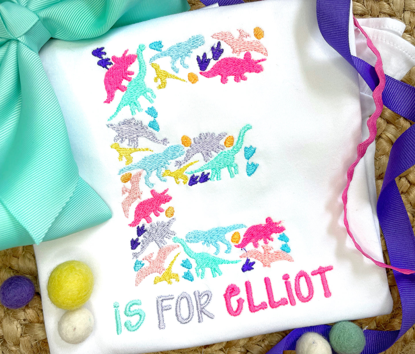 Girl's Dino Letter Shirt
