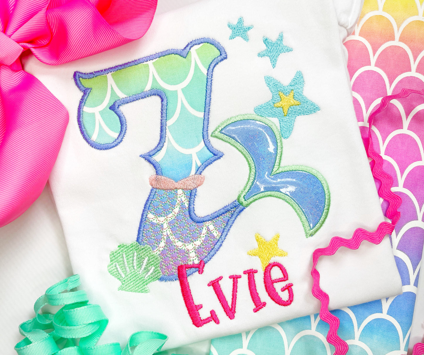 Mermaid Tail Number Design