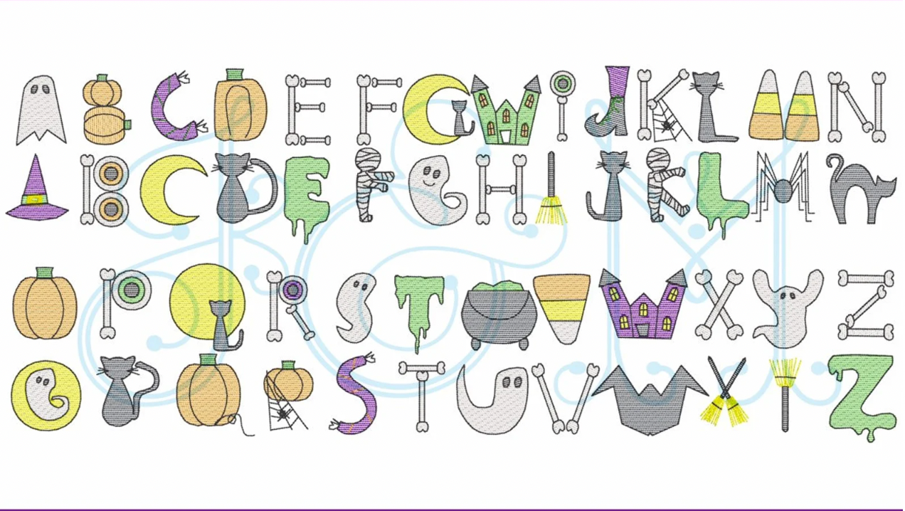 Girl's Pastel Halloween Alphabet