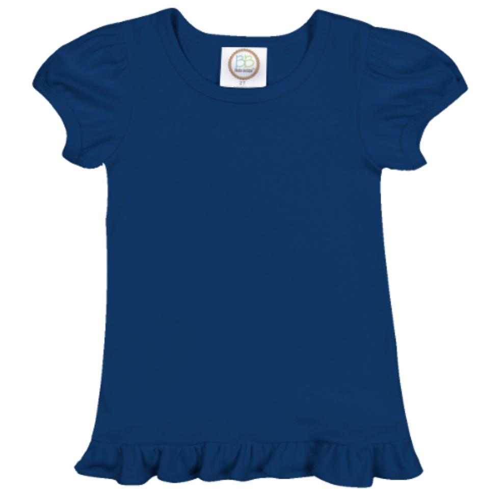 Girl's Navy Floral Pumpkin Single Initial Shirt