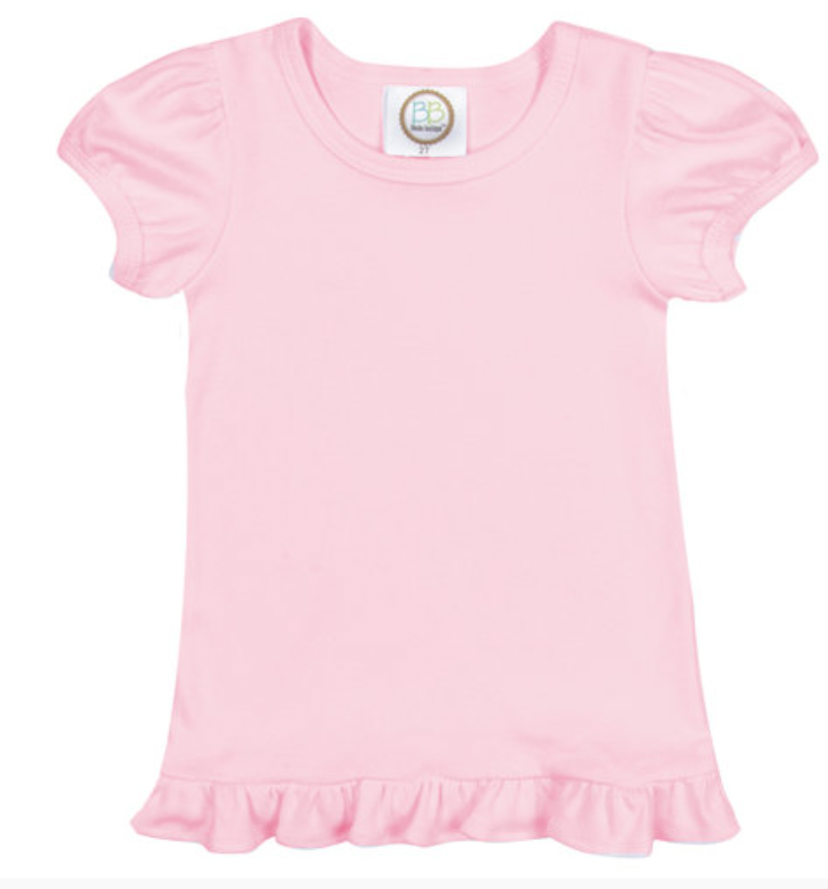 Pink Floral & Pumpkin 3 letter Initial Pink Shirt