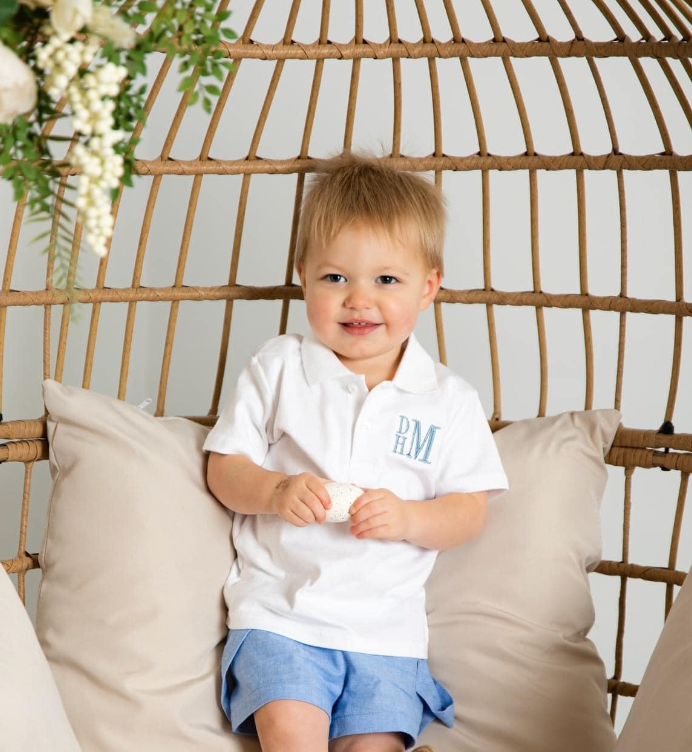 Stack Monogrammed Polo Boy's shirt