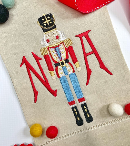 Nutcracker Hem Stitched Linen Towels