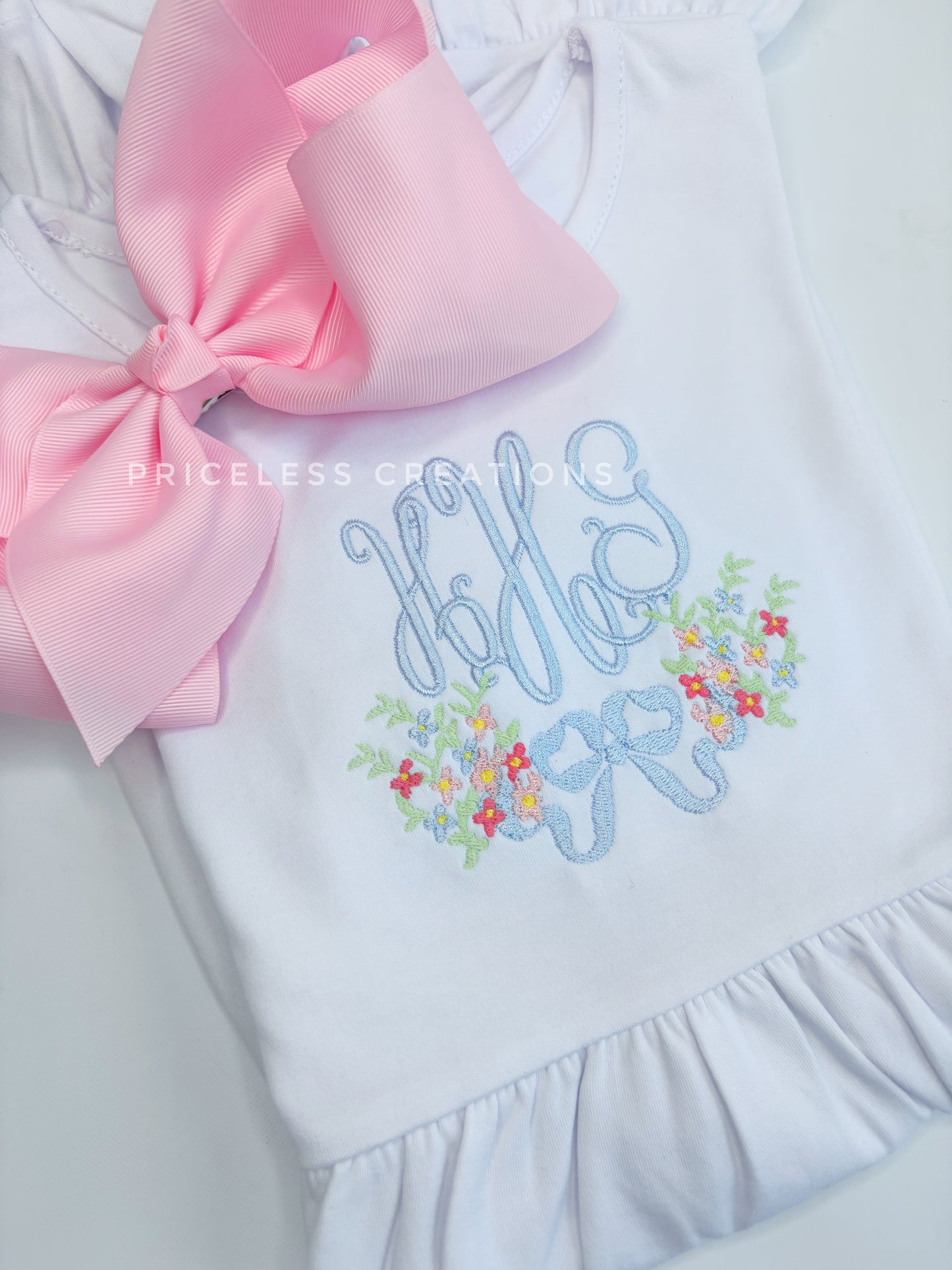 Girl's Floral Monogram Frame