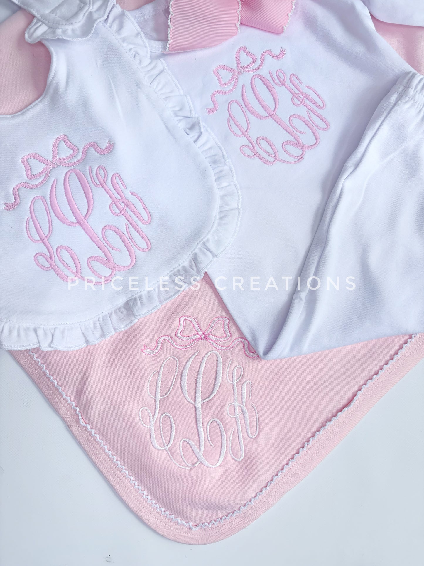 BABY GIFT SET--(Gown or Sleeper, Blanket and Bib)