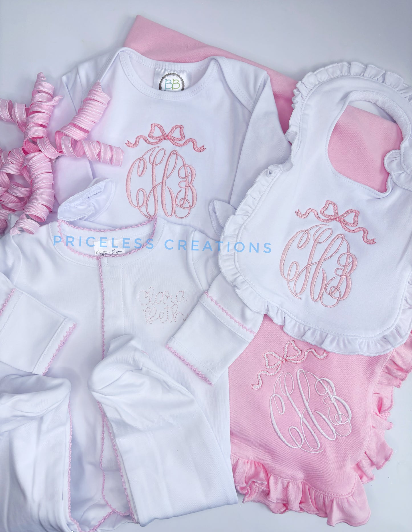 BABY GIFT SET--(Gown or Sleeper, Blanket and Bib)