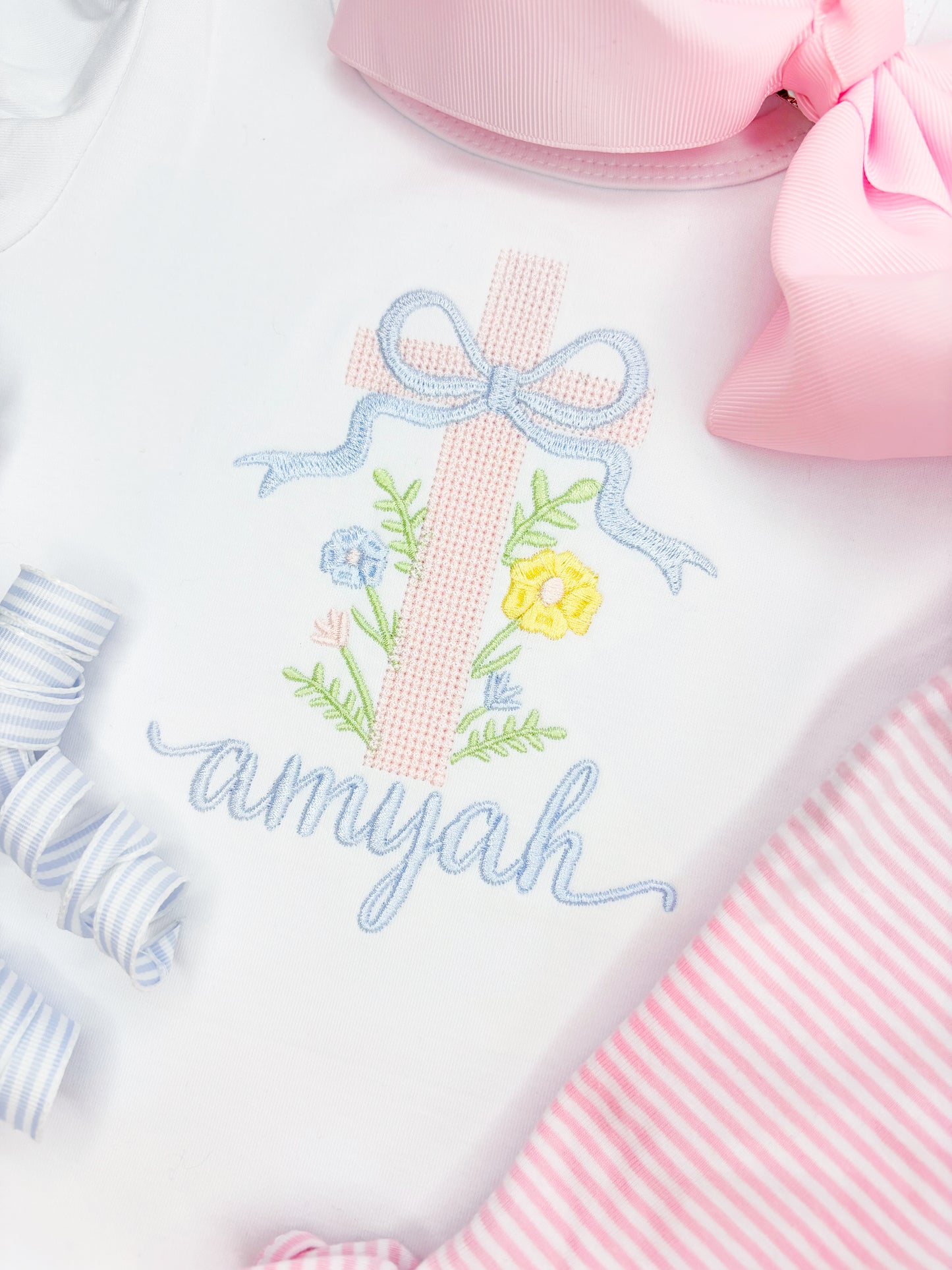 Cross Stitch Floral Cross