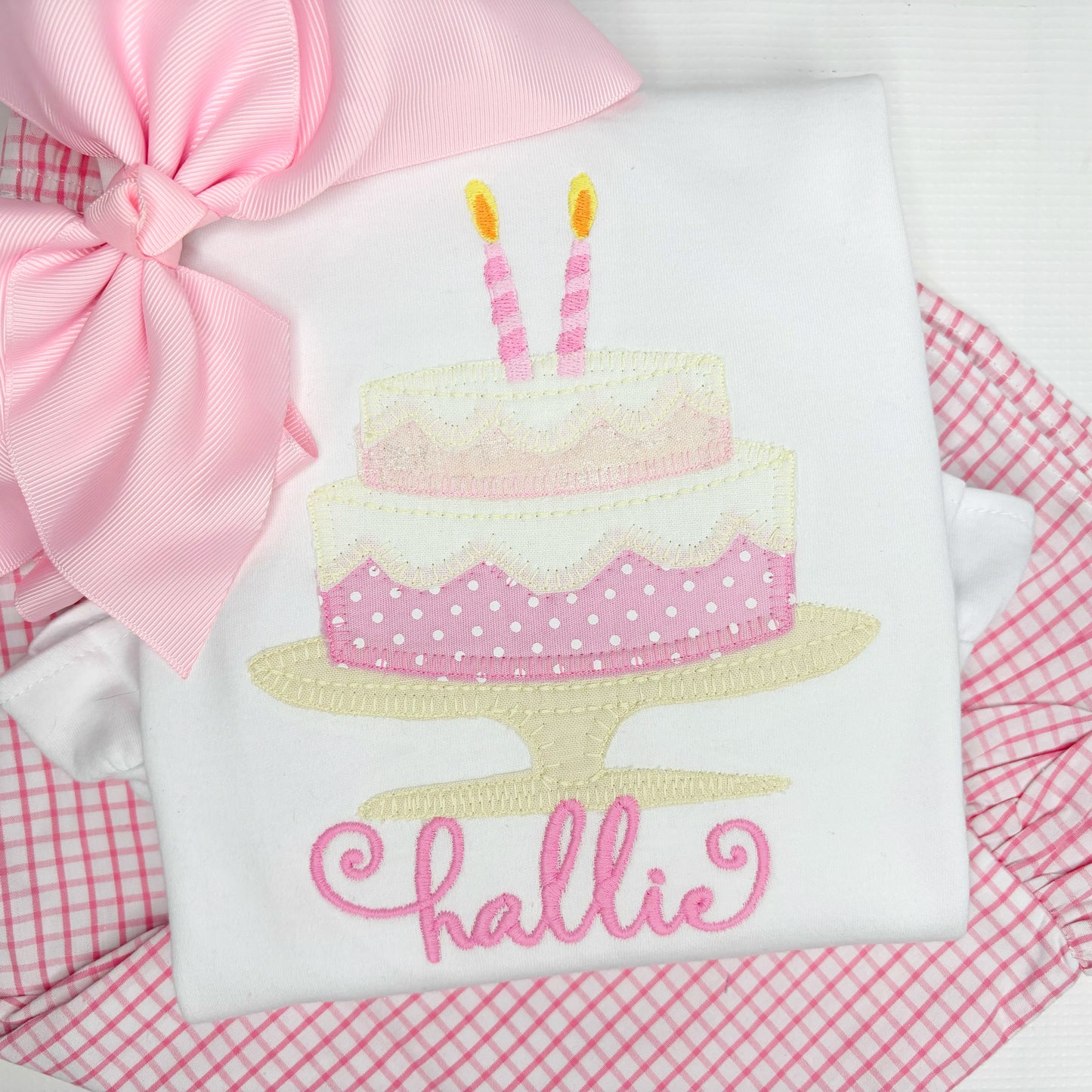 Girl's Birthday Cake Applique Design
