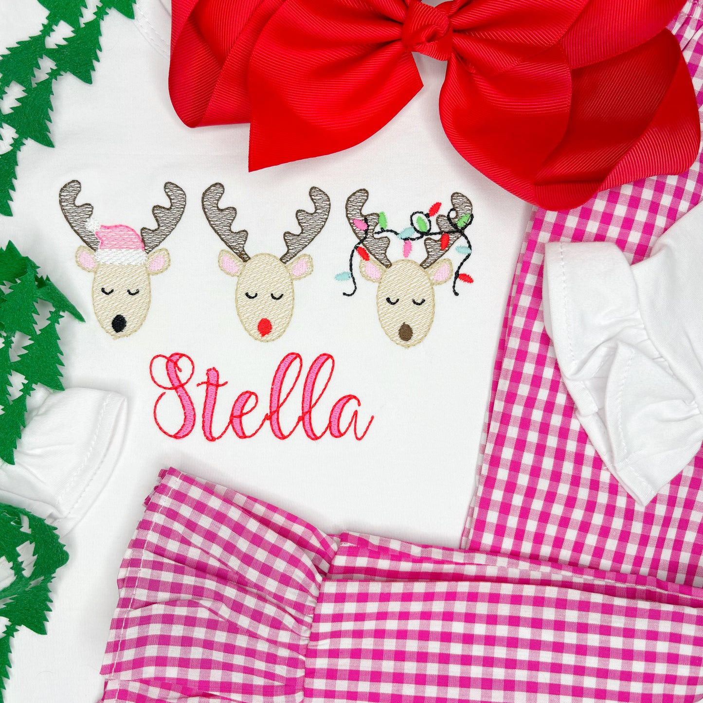 Girl's Reindeer Trio Design