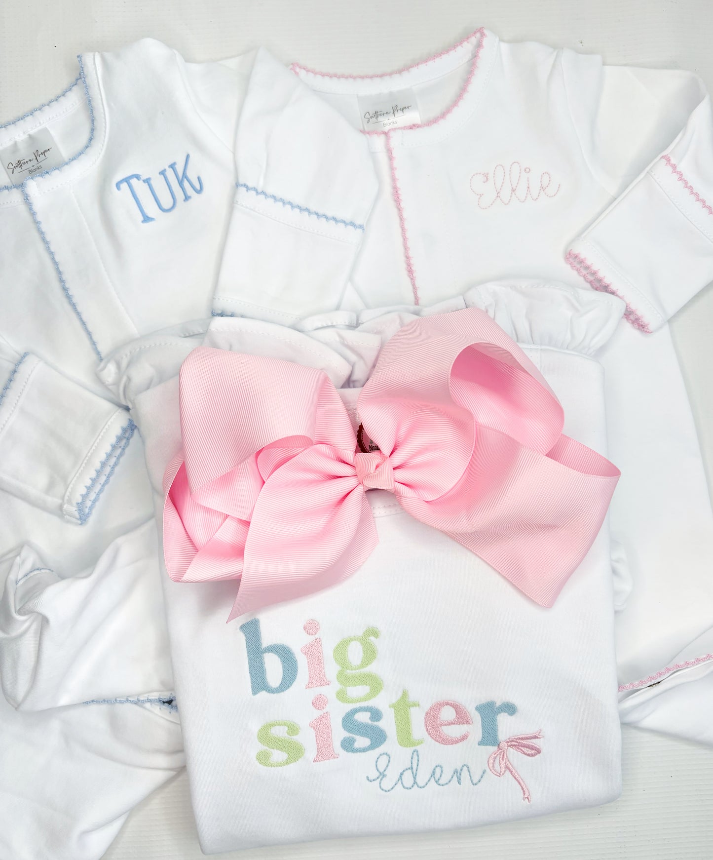Monogrammed Picot Trimmed Baby Sleeper