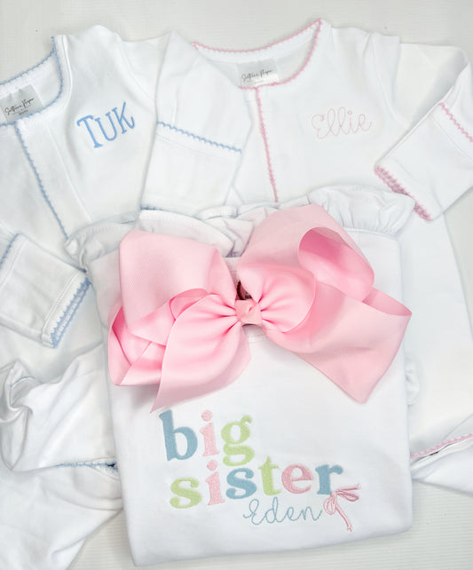 Monogrammed Picot Trimmed Baby Sleeper