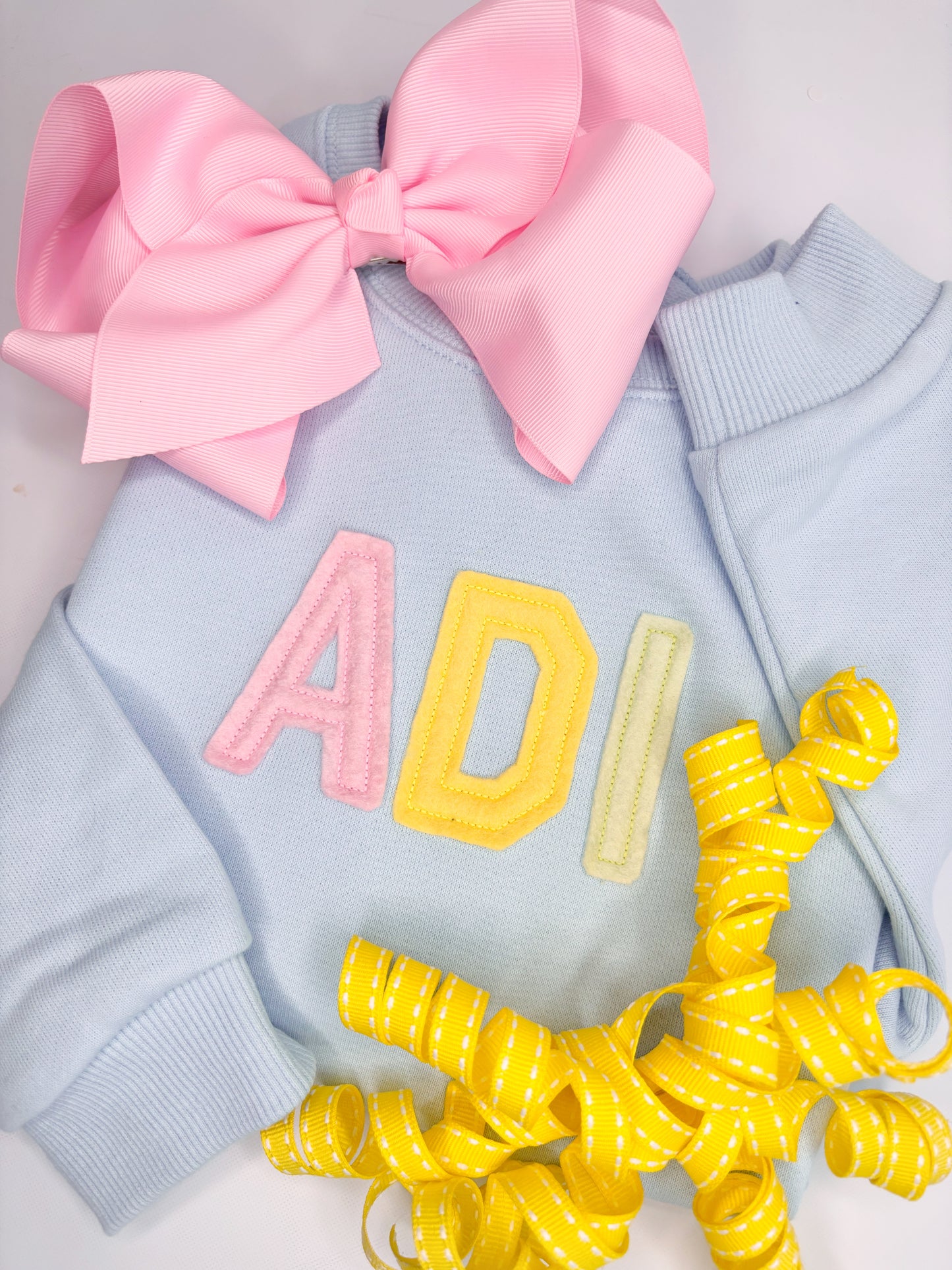 Pastel Vintage Felt Custom Sweatshirt/Bubble
