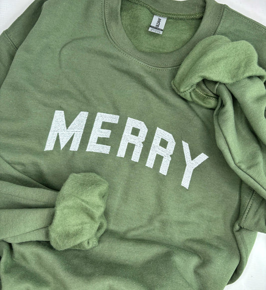 Adult Unisex Military Green MERRY Design