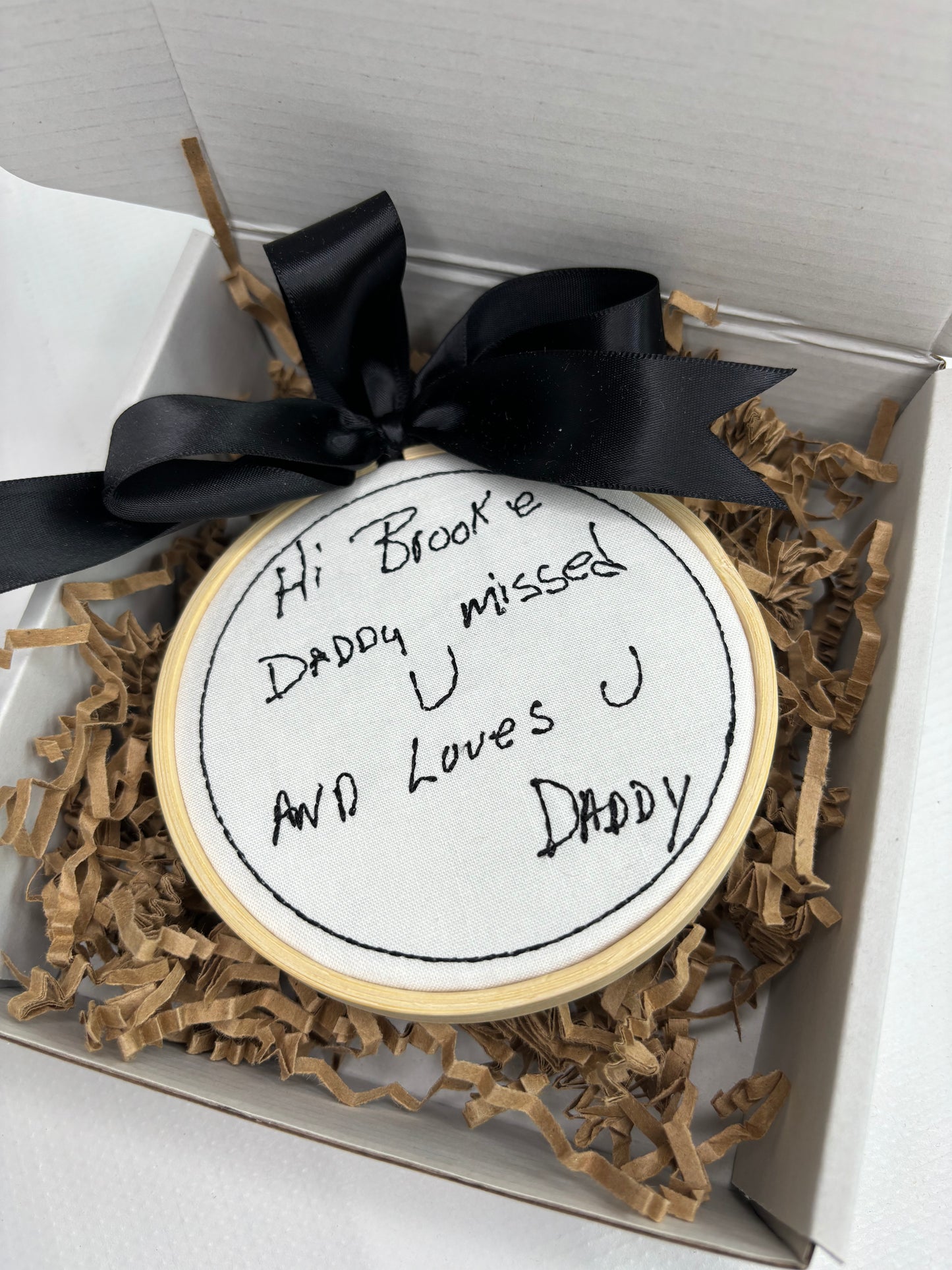Loved One's Custom Hooped Handwriting Ornament