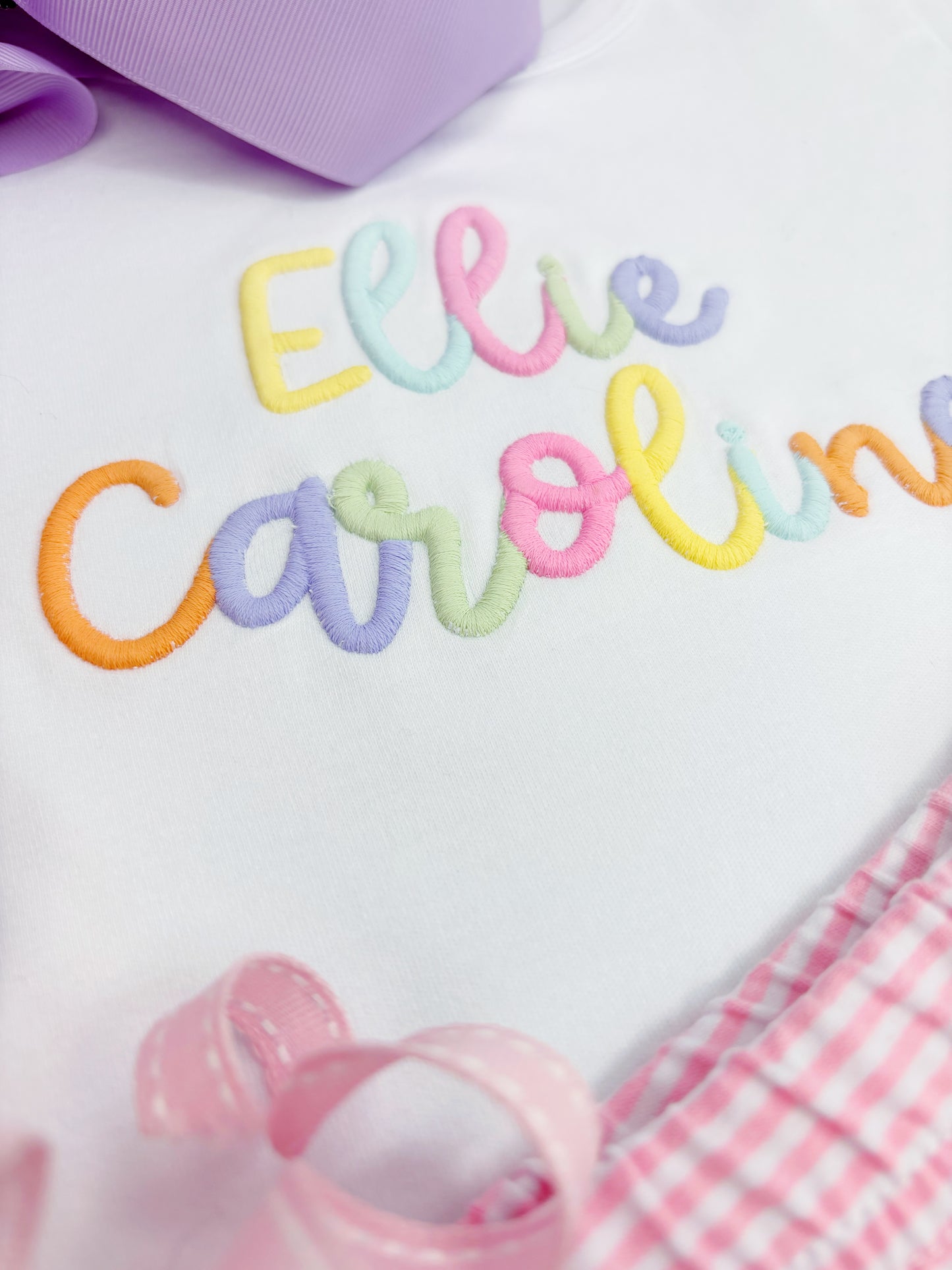 3D Puff Embroidered Name for Girls