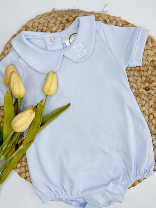 Single Initial Boy's Peter Pan Collar Bubble
