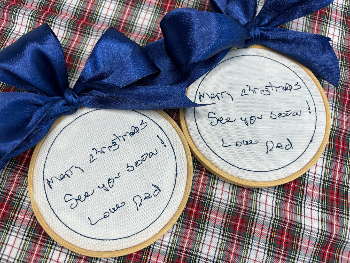 Loved One's Custom Hooped Handwriting Ornament