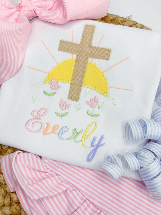 Cross at Sunrise Applique Design