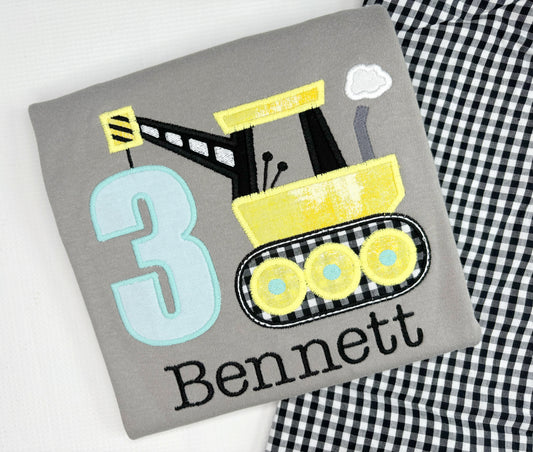 Construction Vehicle with Birthday Number