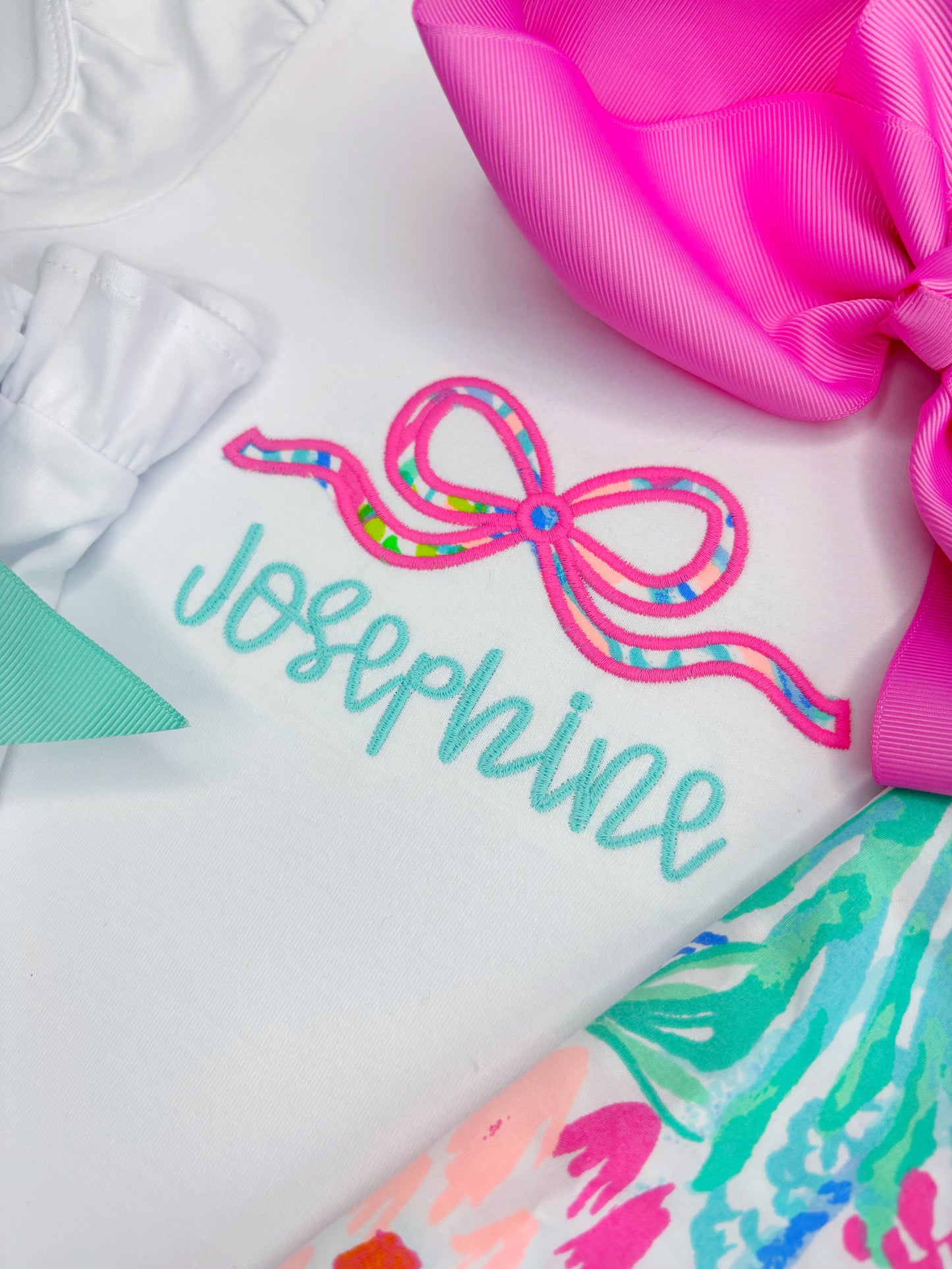 Summery Applique Bow Design with Lilly fabric