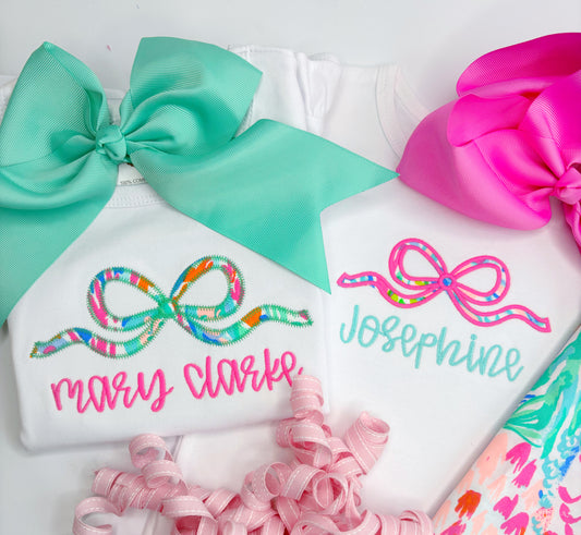 Summery Applique Bow Design with Lilly fabric