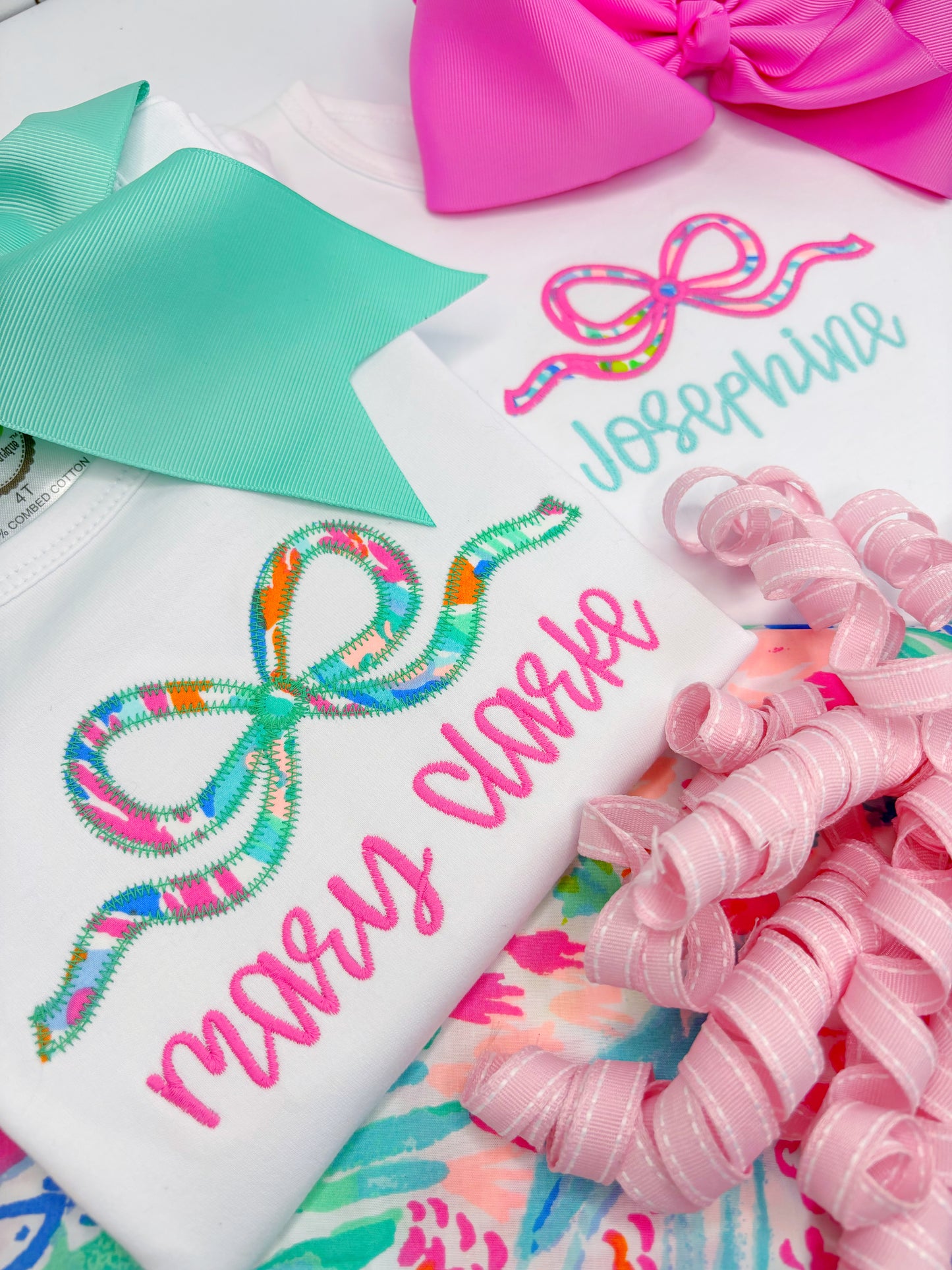 Summery Applique Bow Design with Lilly fabric