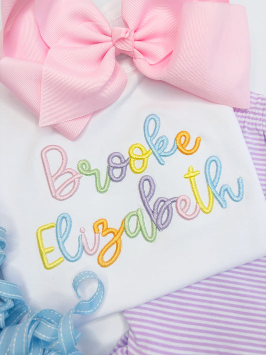 3D Puff Embroidered Name for Girls