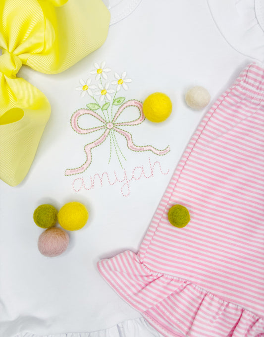 Daisy Floral Bow Design