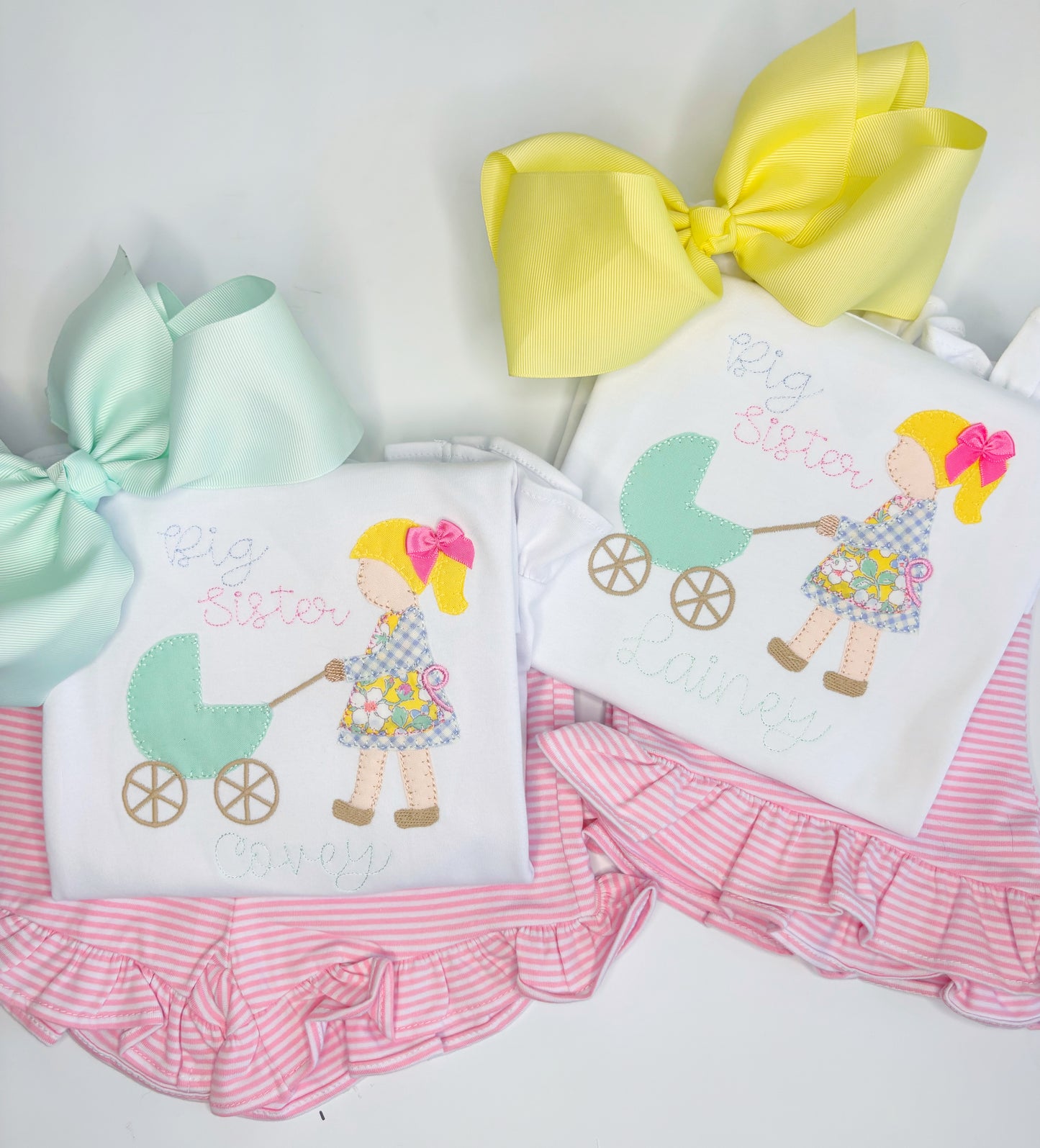 Vintage Girl and Stroller Design