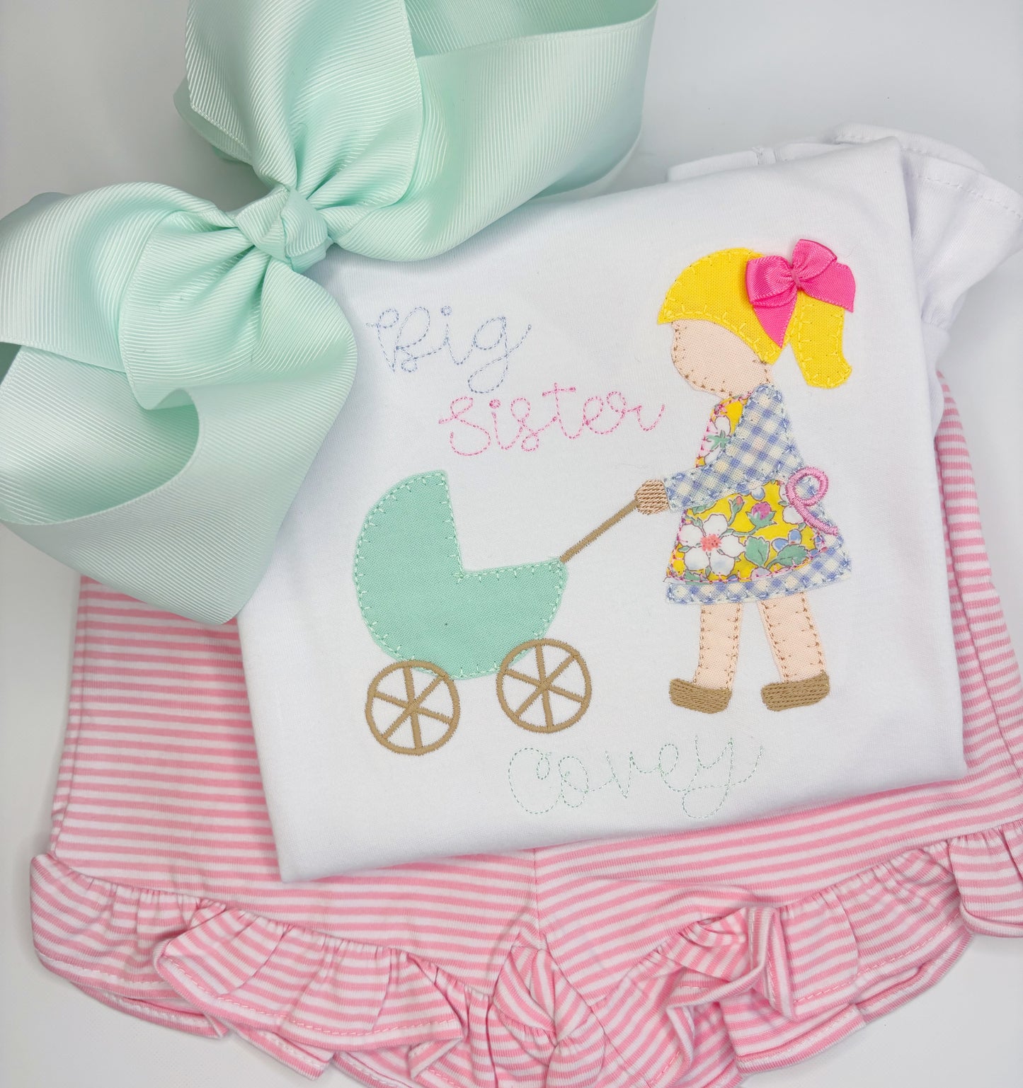 Vintage Girl and Stroller Design
